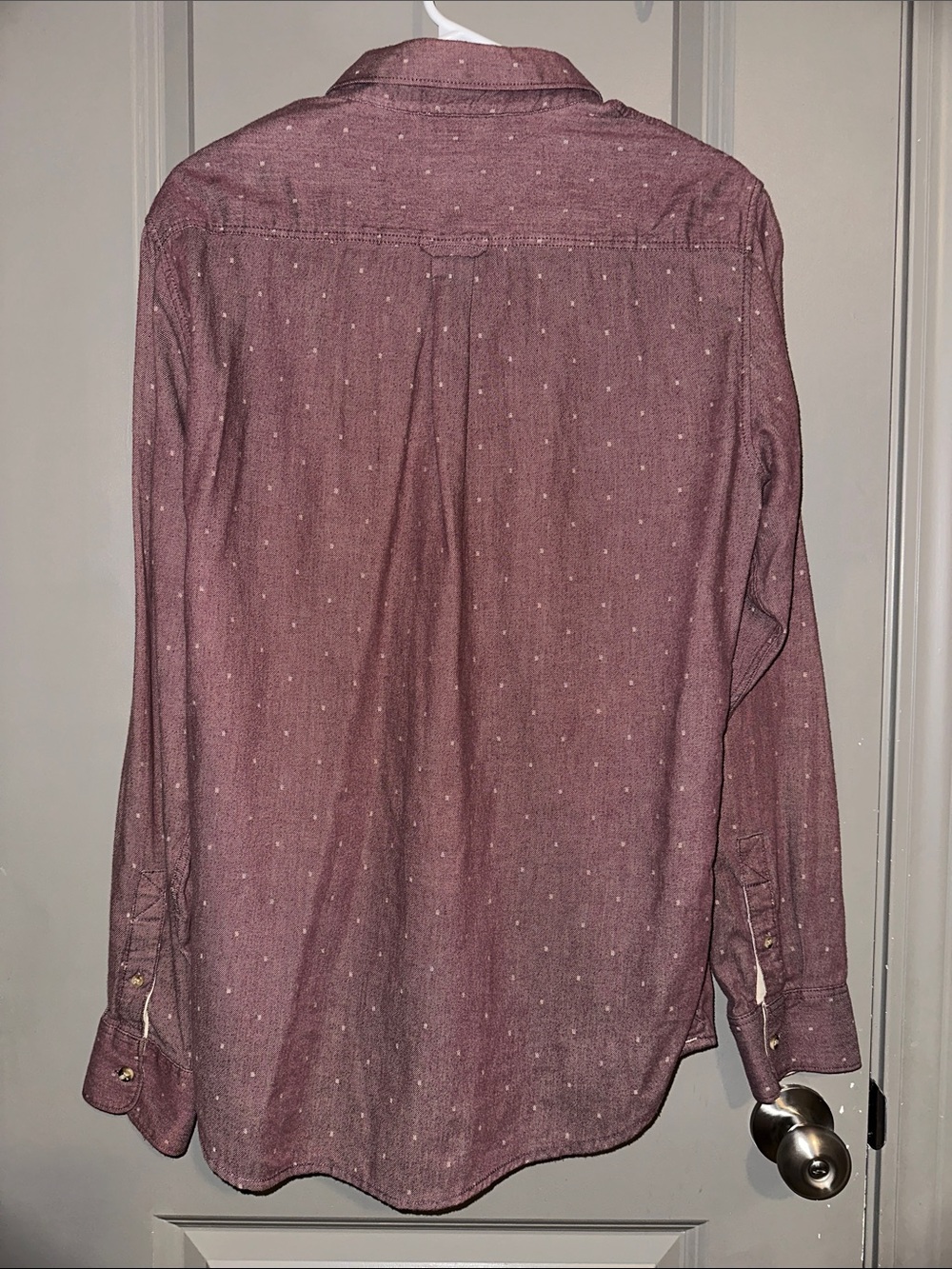 Vans Men's Burgundy Dot-Print Button-Down Shirt - Picture 2 of 4